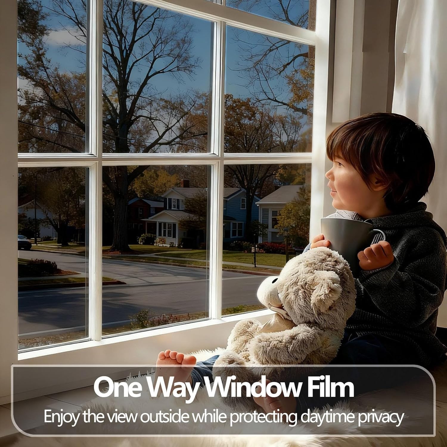 One Way Privacy Window Film 23.6" x 32.8ft Mirror Tint UV Heat Block