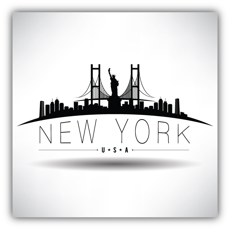 New York City Silhouette Usa Travel Car Bumper Sticker Decal