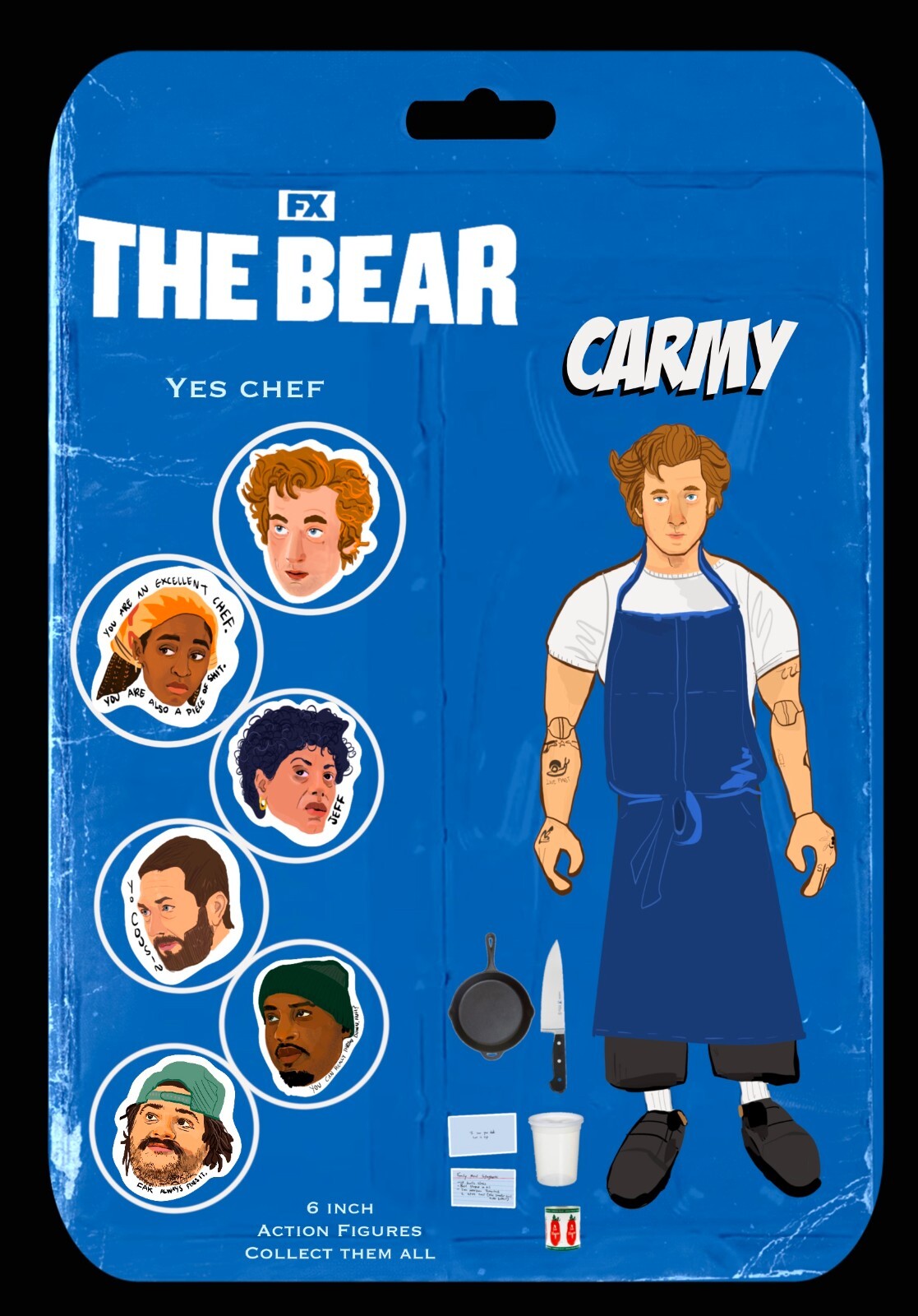 The Bear TV Show Carmy Sydney as Action Figures Stickers