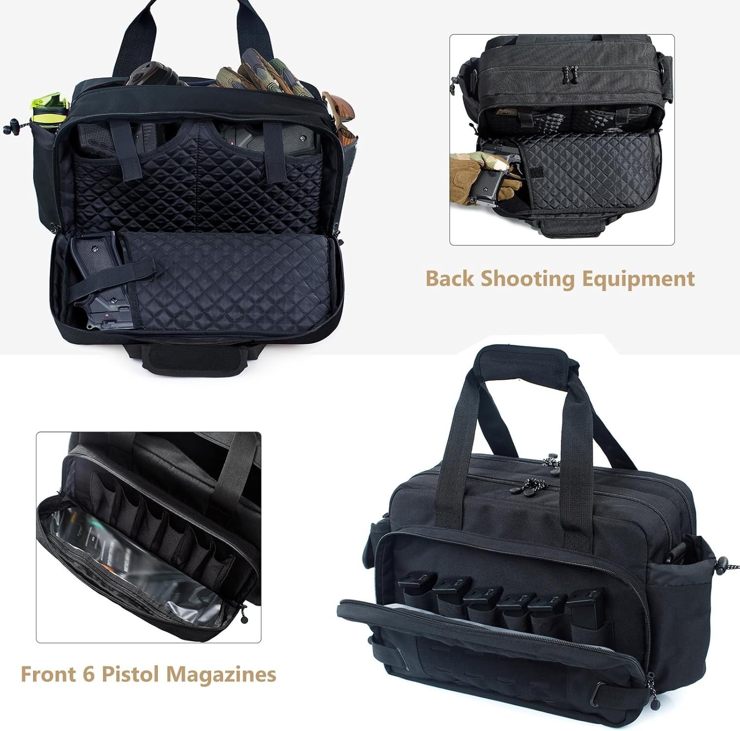 Pistol Range Bag Shooting Gun Bag for Pistols Gun Case for Handguns Gun Range Ac