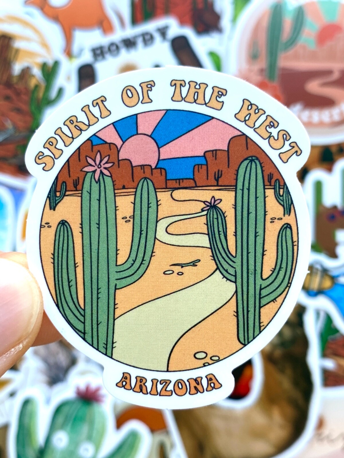 5-50 pcs Cactus Stickers, Retro Travel Arizona Canyon Camel Desert Vinyl Decals