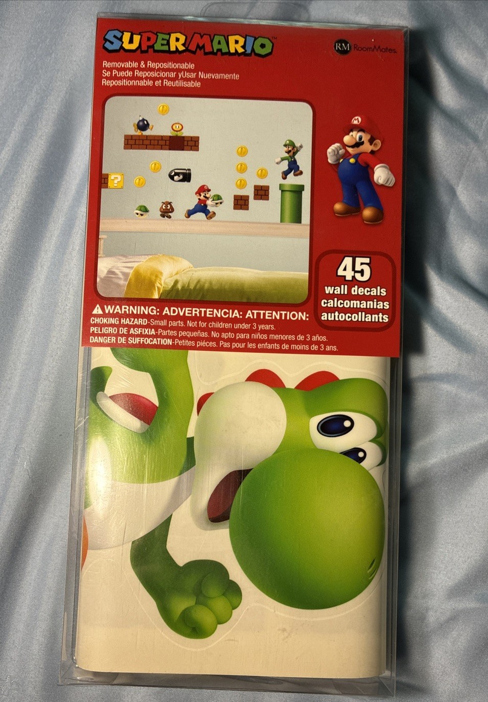 Super Mario Wall 45 Decals Removable & Reopsitionable Yoshi, Mario And More