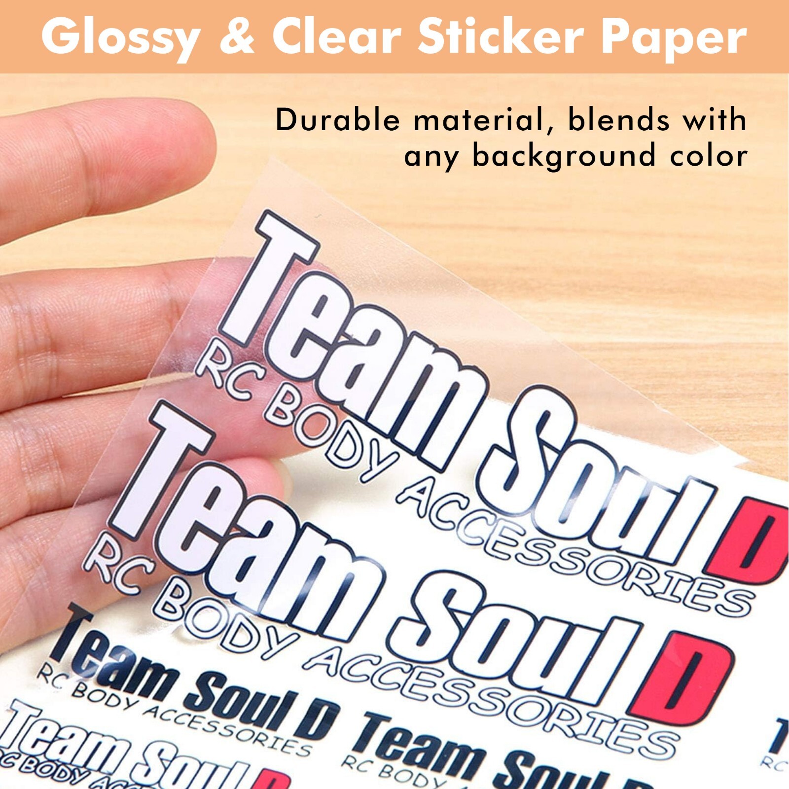 A-SUB Clear Sticker Paper Waterproof for Inkjet Printable Vinyl Sheets 8.5×11