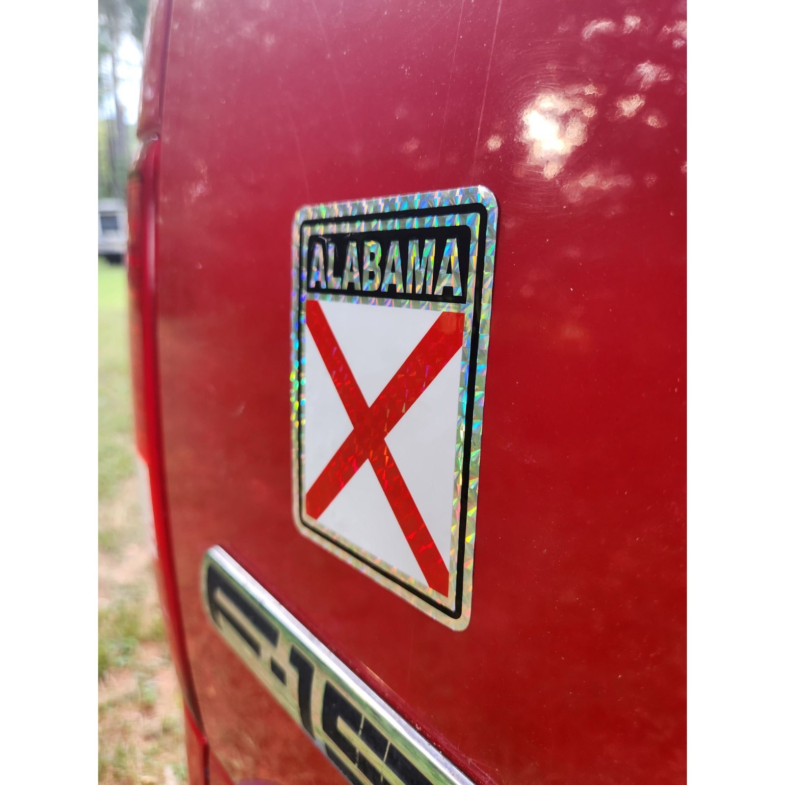 Alabama State Flag Reflective Decal Adhesive Printed Vinyl Sticker