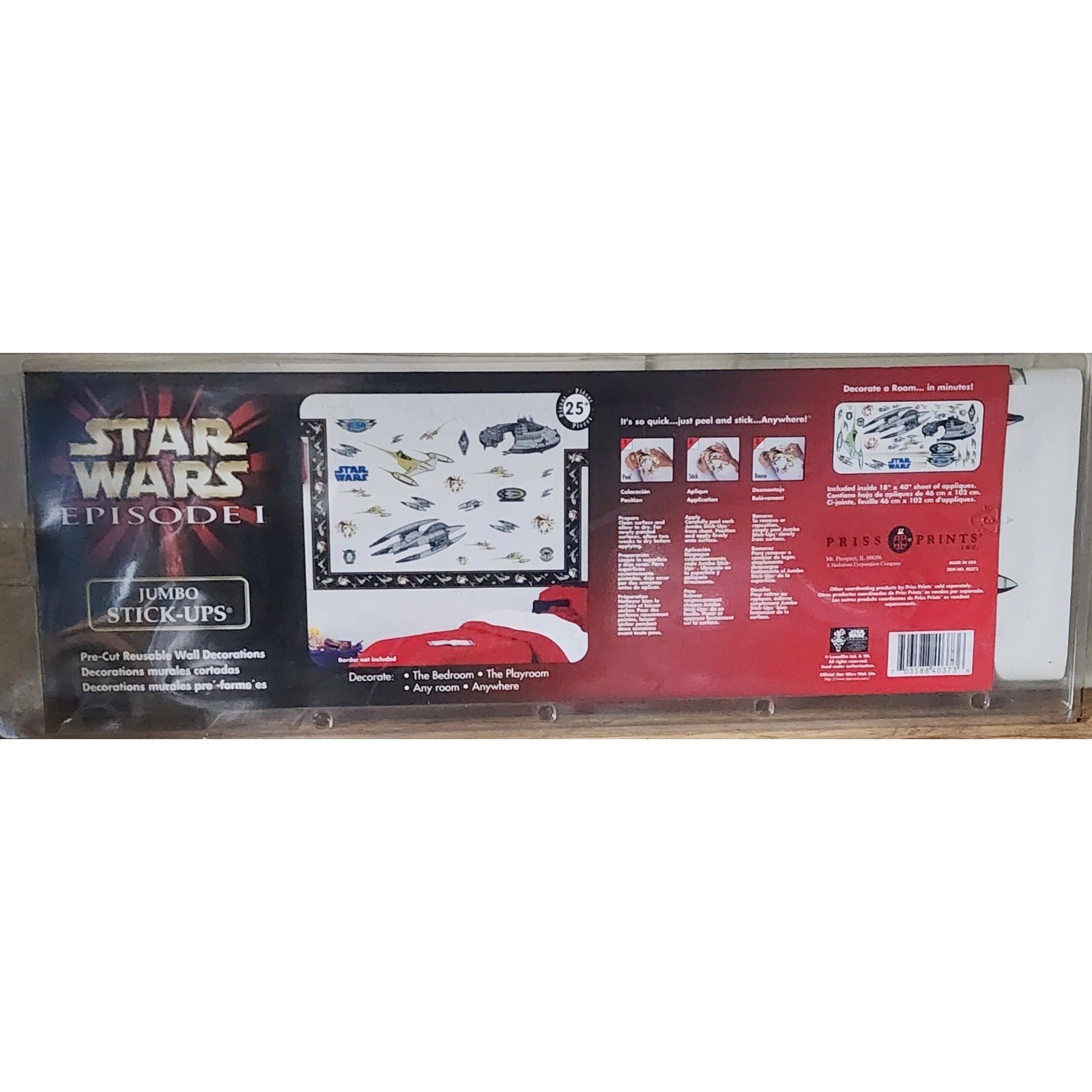 2 Star Wars Episode 1 TPM Jumbo Stick-Ups Set Of 25 Total 50 Wall Stickers 1999