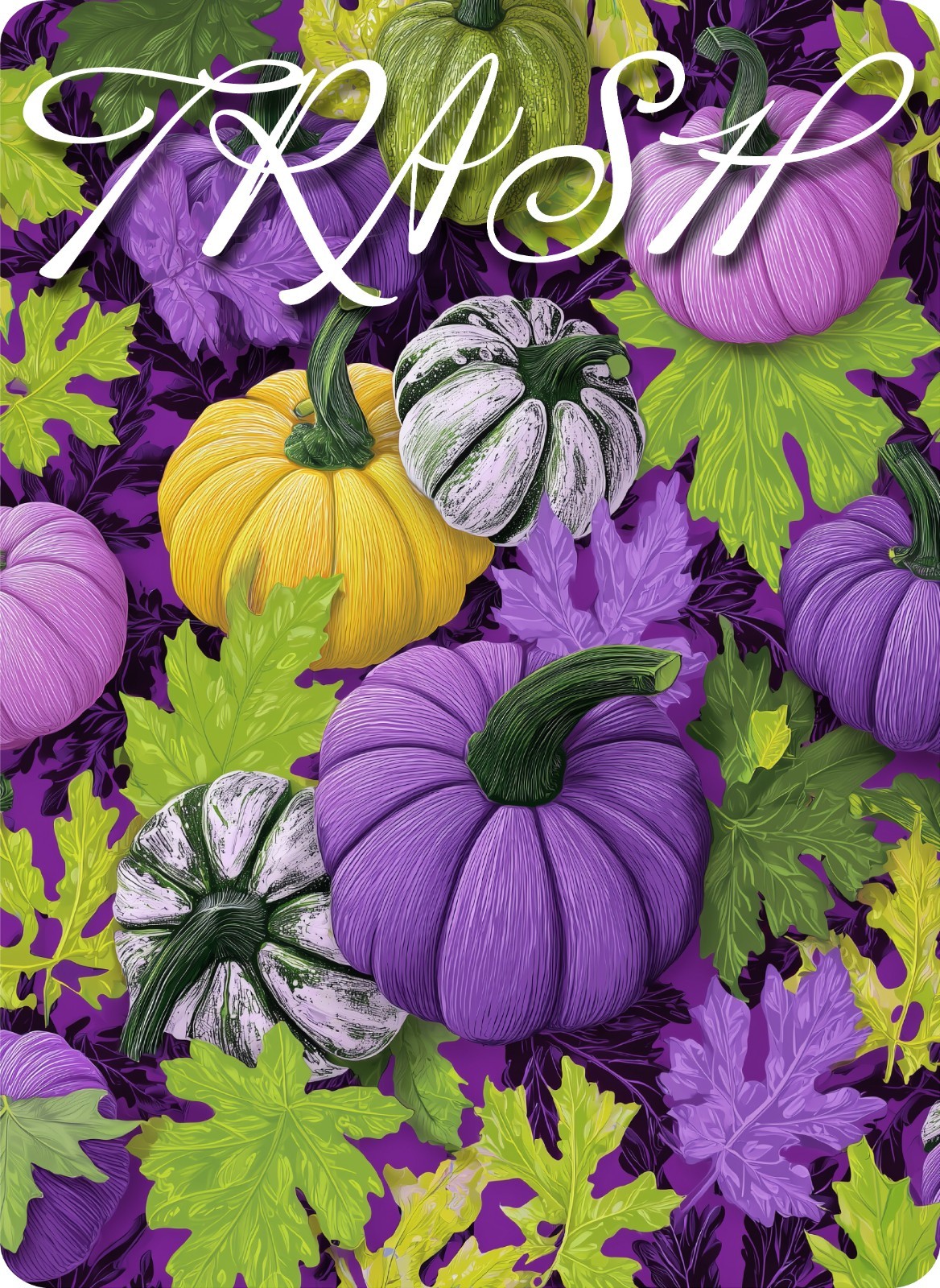 Halloween Pumpkins Trash Can Fabric Decal Protective Wall Guard Sticker Kitchen