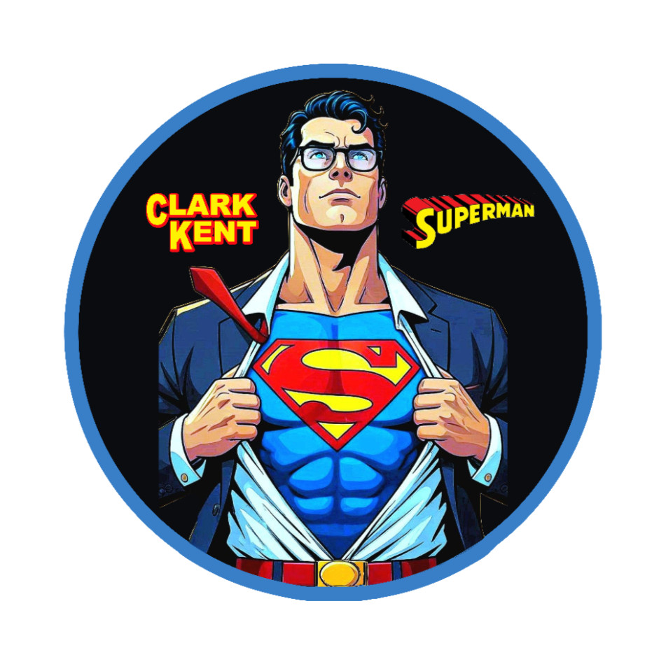 Superman (Clark Kent ) – 4" Handmade Vinyl Decal Vehicle Cooler Laptop Decor 26