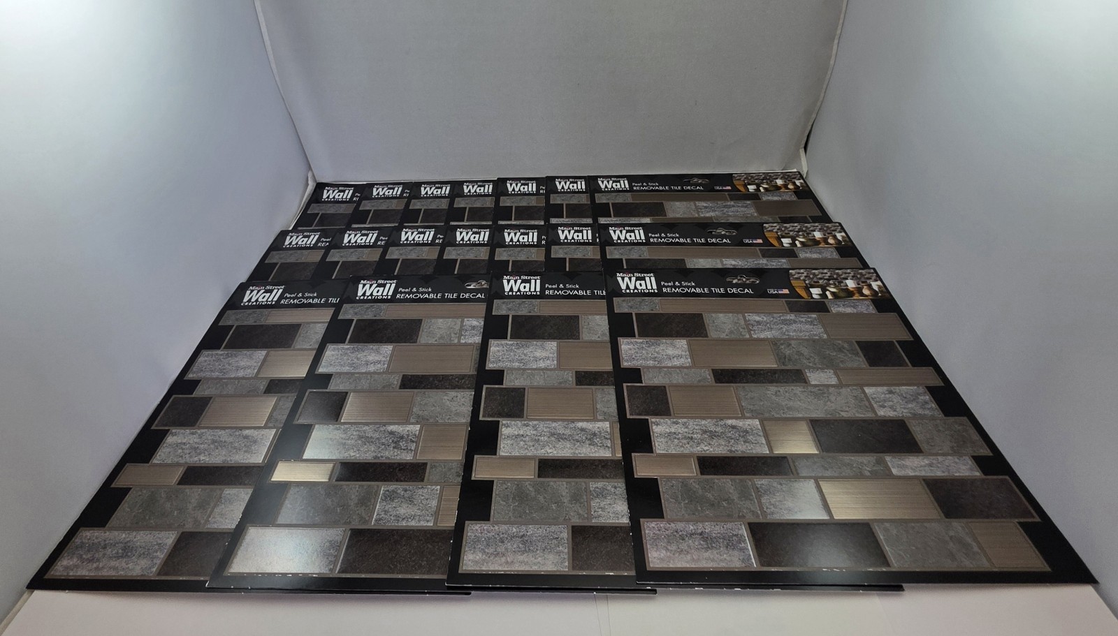 Main St Wall Creations Earth & Metal Mosaic -18- Peel & Stick Tile Decal Panels