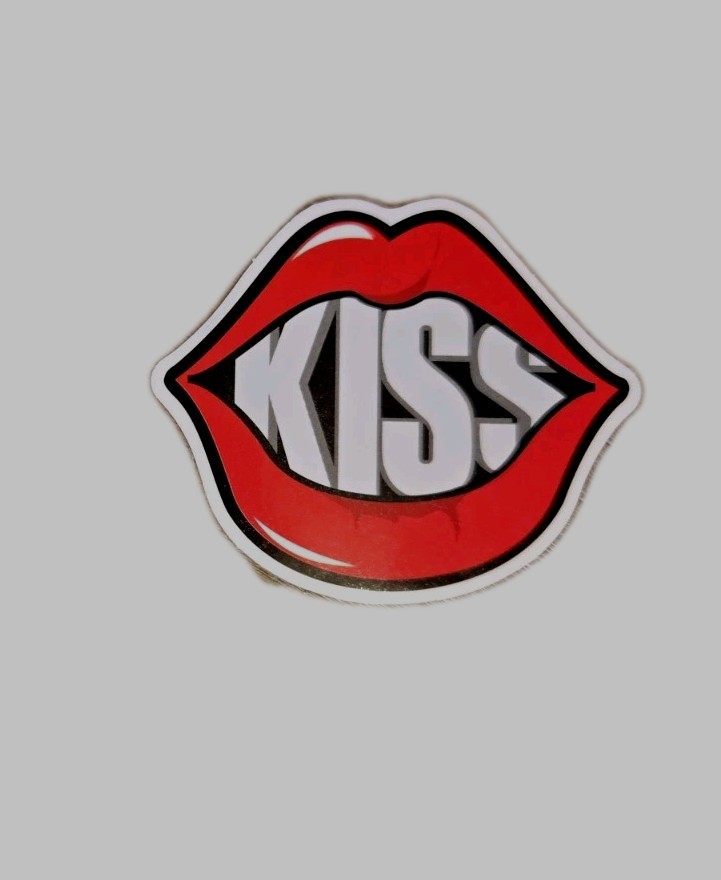 KISS Sticker 2.5" X 2.5" Vinyl Decal Lips Mouth Smile Laptop
