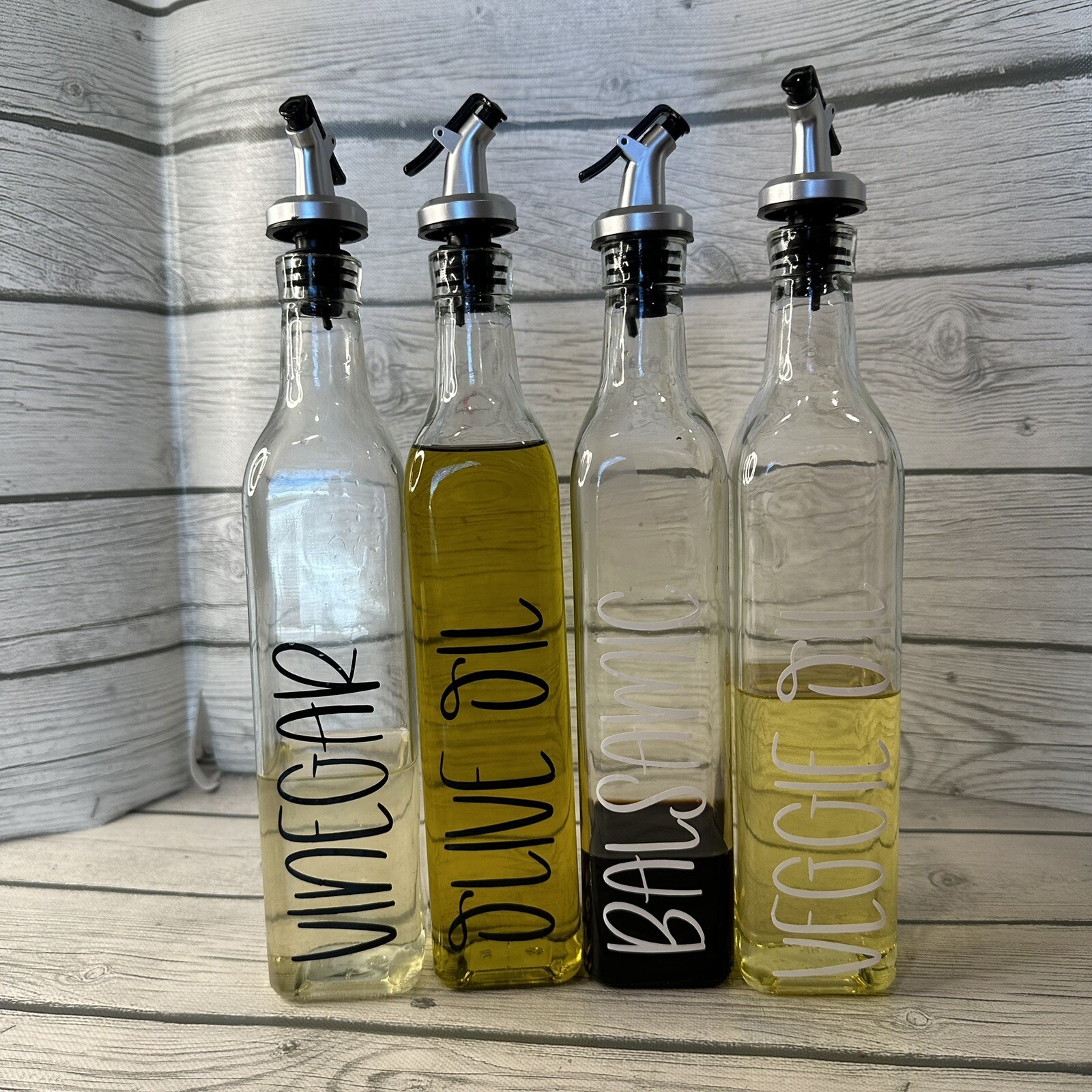Kitchen Organization Labels 4 Pack Vinyl Stickers Home Decals Fancy Oil Vinegar