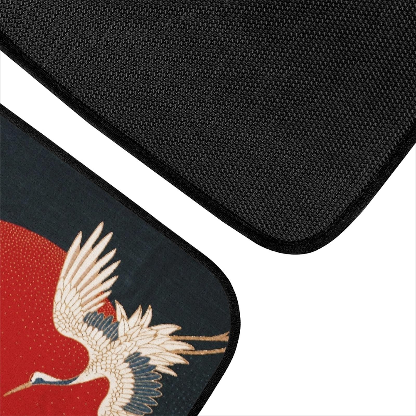 Japanese Crane Art Print Car Floor Mats Custom Traditional Style Bird Flying …