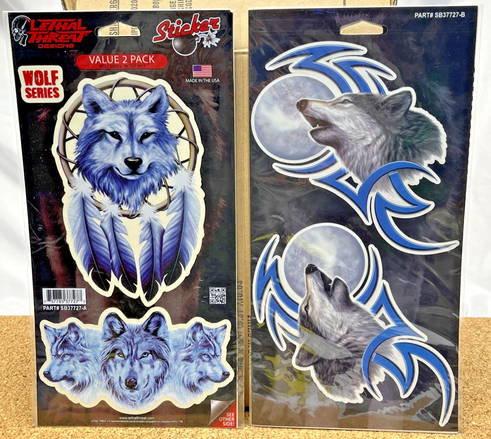 Lethal Threat Wolf Stickers Lot Tribal Howling Wolf Decal Car Truck USA SB37725