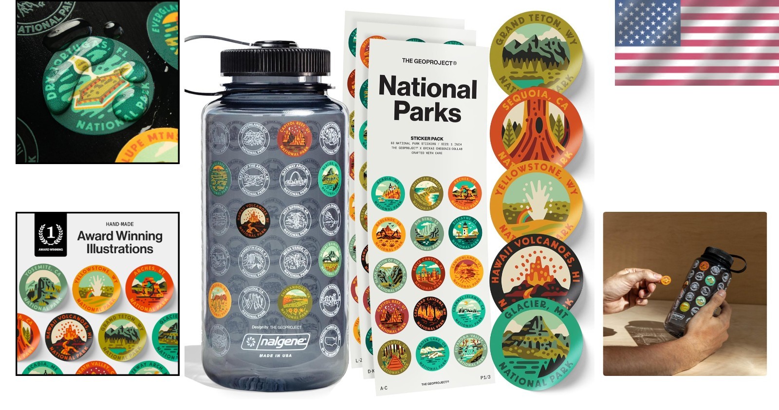 National Parks Sticker Water Bottle 32oz