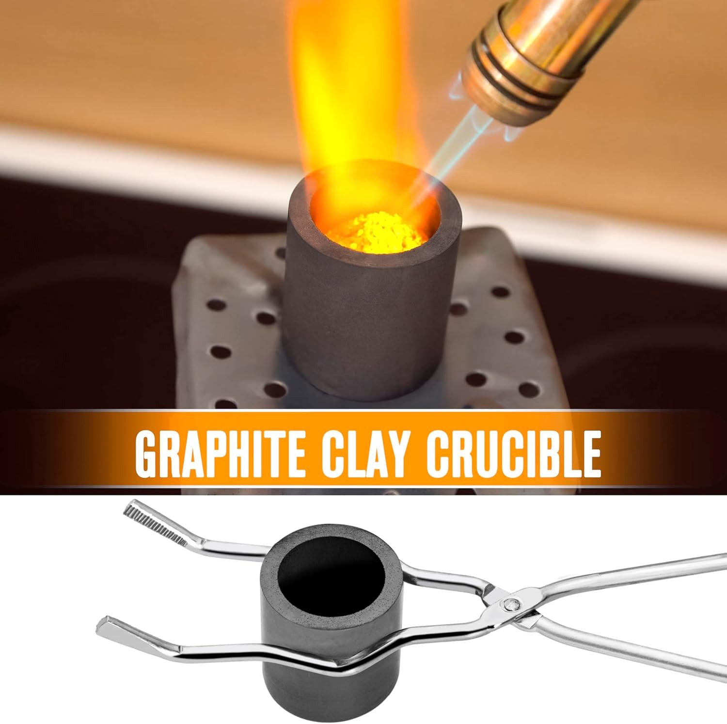 8 Pcs Crucible kit, Graphite Torch Melting Casting Kit- Gold Melting Kit- Metal