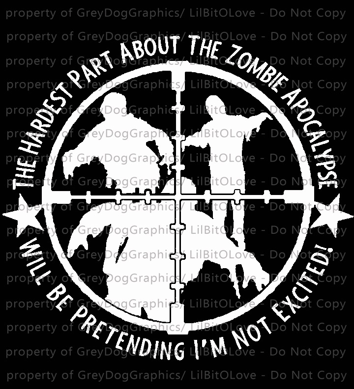 The Hardest Part about the Zombie Apocalypse Vinyl Decal Sticker with Target