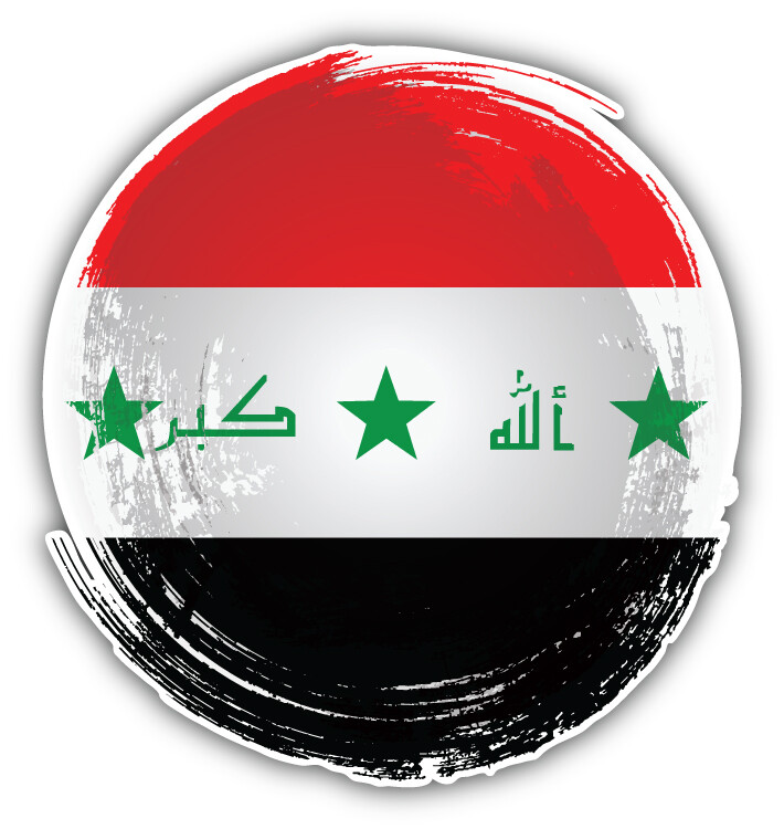 Iraq Grunge Flag Car Bumper Sticker Decal