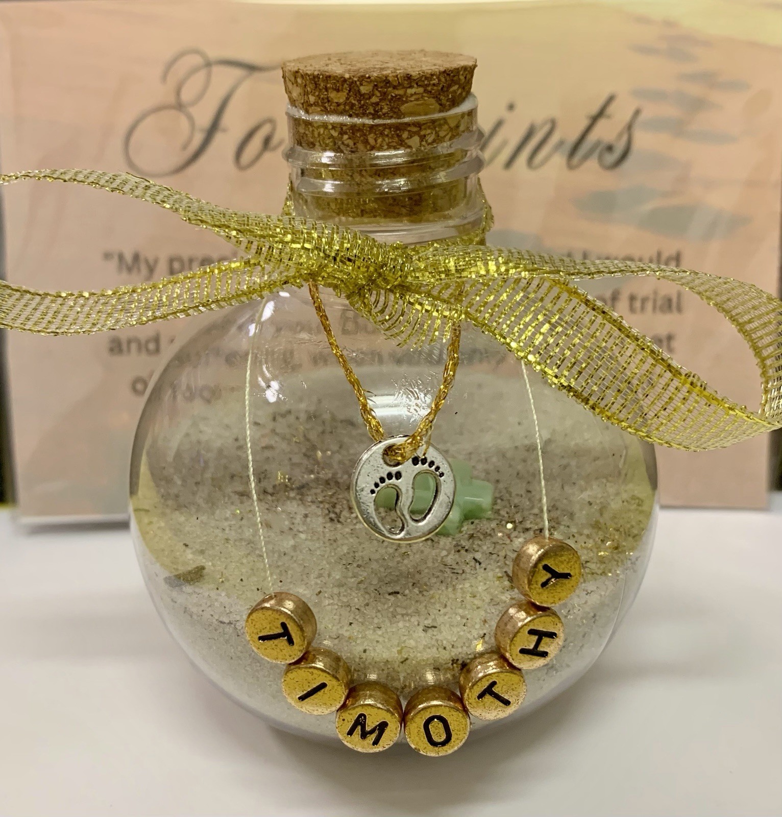 Footprints In The Sand Jesús Decorative Handmade Bottle Personalized Handcrafted