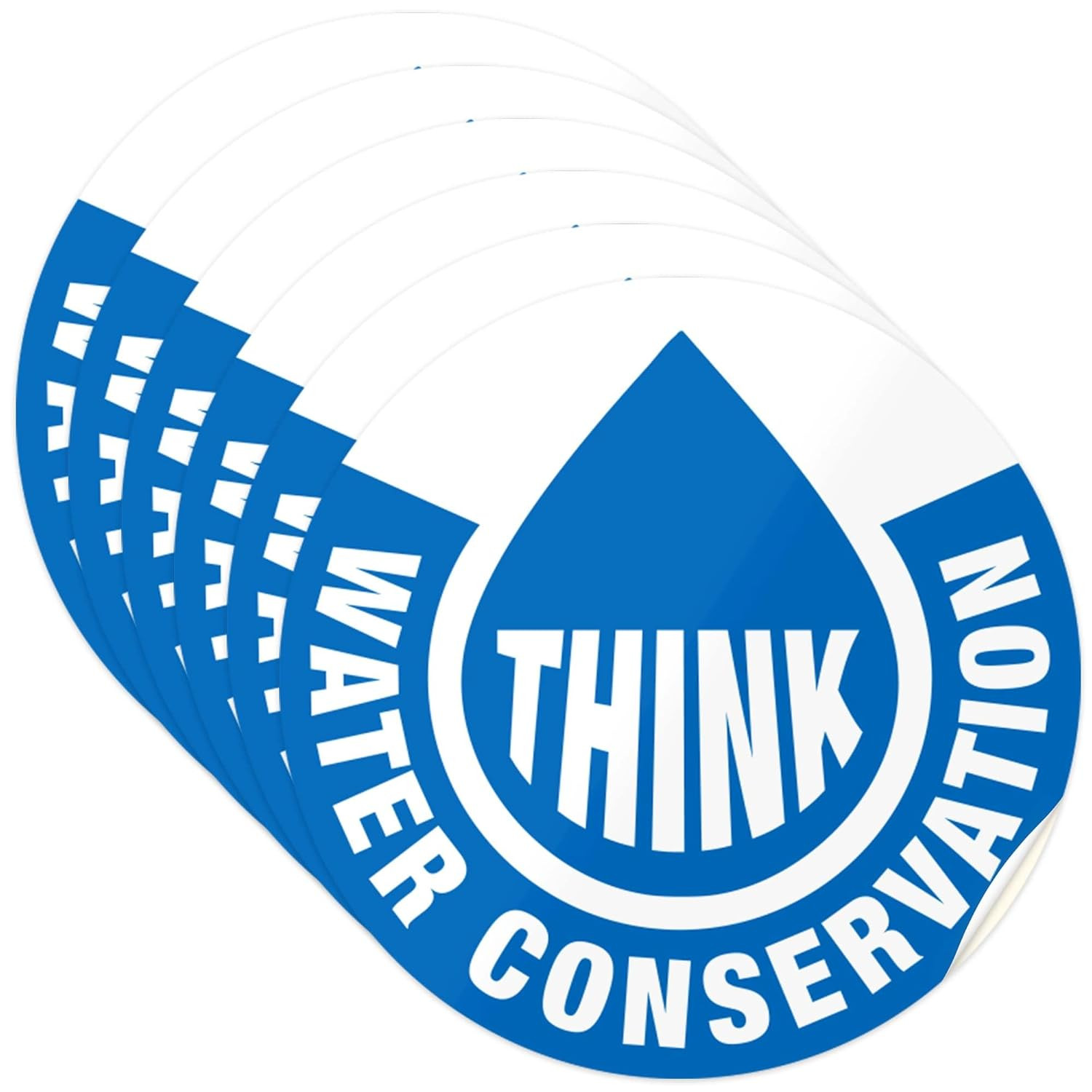 Water Conservation Hard Hat Sticker, 6 Pack, 2X2 Inches, Construction Decals