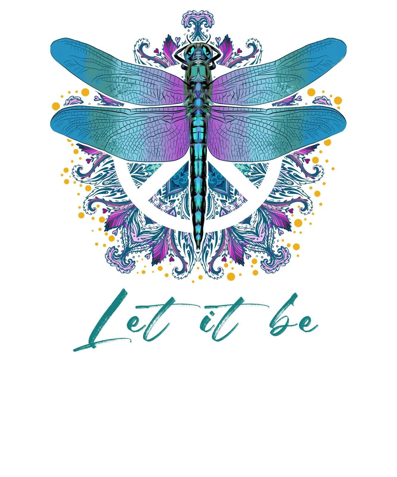 Let It Be Dragonfly Sticker Decal