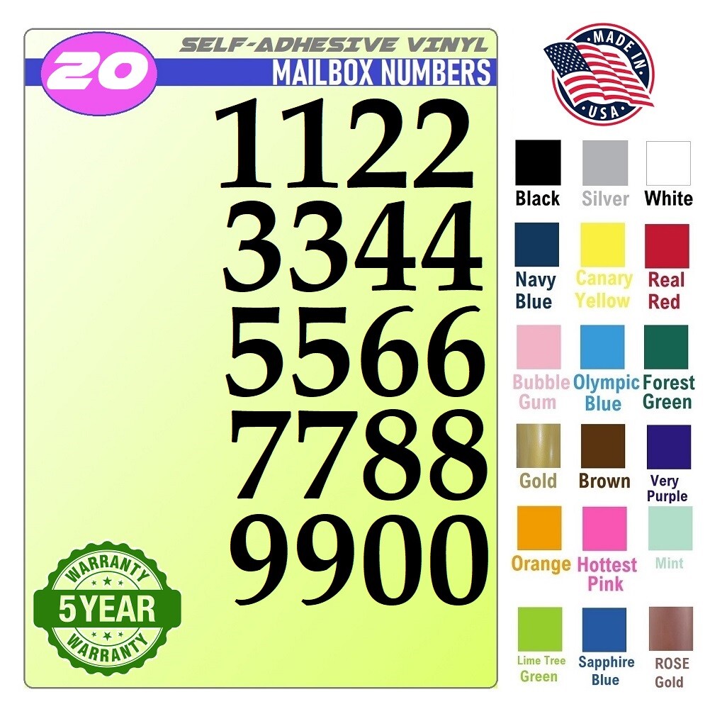 20 Mailbox,Car, Doors, Toolbox,Lockers,Window, Decal Sticker Numbers – PALATINO
