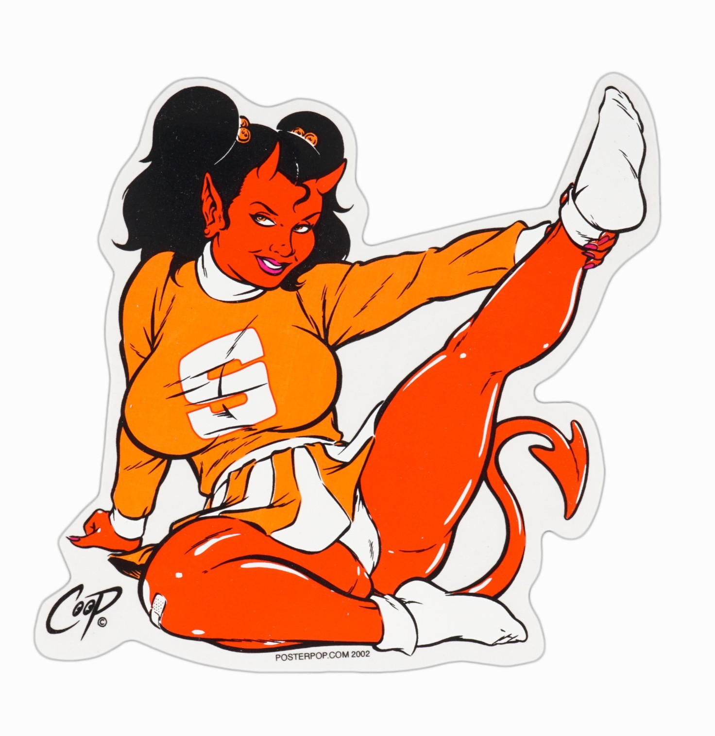 Vintage Poster Pop Art Sticker Print Coop Devil Girl Sexy Car Decal Cheerleader