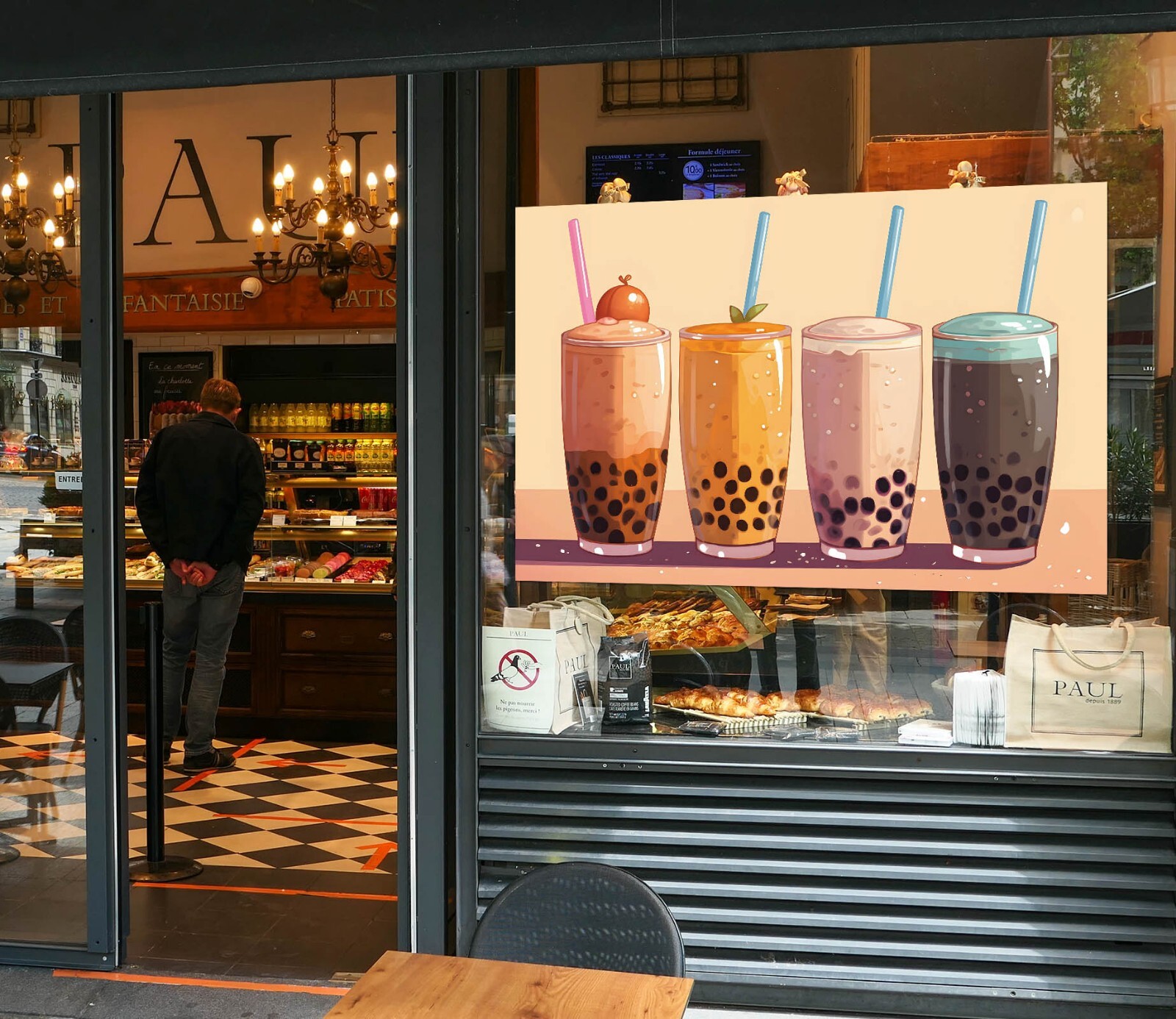 3D Pearl Tea K449 Bubble Tea Shop Window Stickers Vinyl Wallpaper Murals Kay