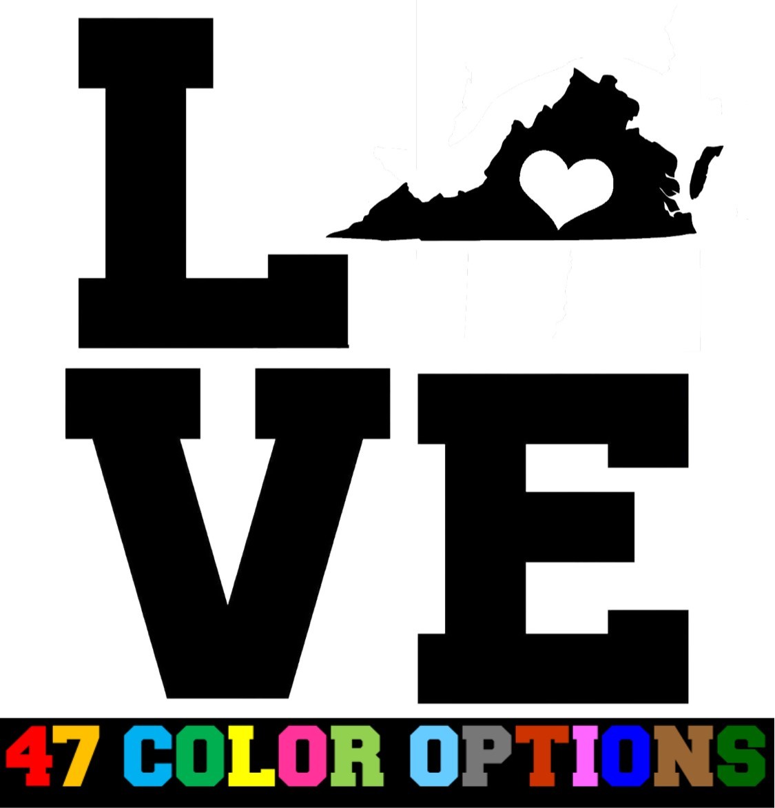 Vinyl Decal Truck Car Sticker Laptop – Home State Outline Love Map Virginia