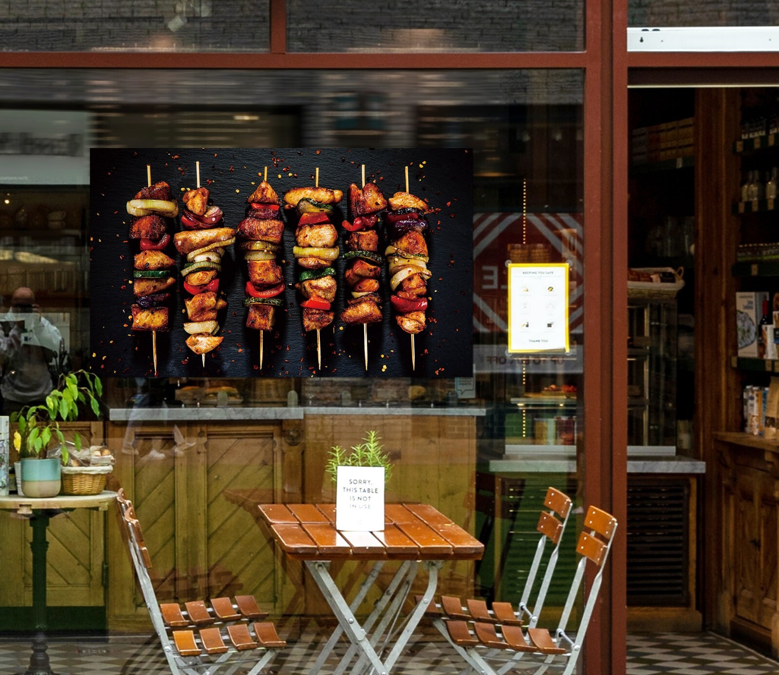 3D Grill Kebab Shop BBQ A1528 Window Stickers Vinyl Wallpaper Wall Murals Amy