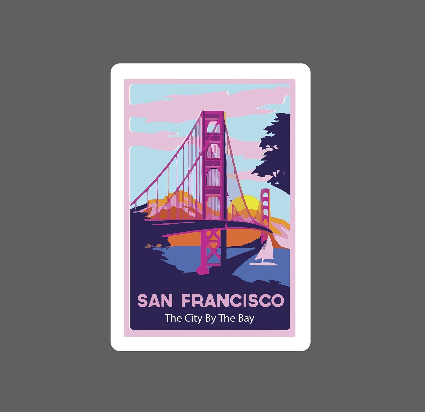 San Francisco Sticker Sunset Waterproof – Buy Any 4 For $1.75 Each Storewide!