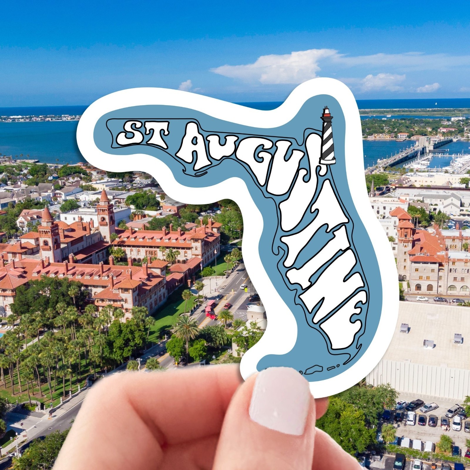 St. Augustine Florida Laptop Sticker, St Augustine Lighthouse Sticker For Laptop