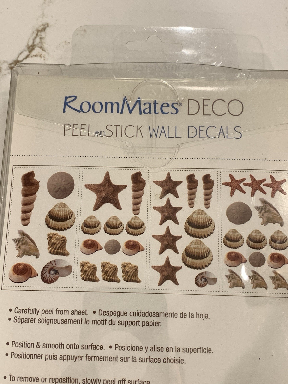 Nautical Seashell & Starfish Peel & Stick (41) Repositionable Wall Decals NEW