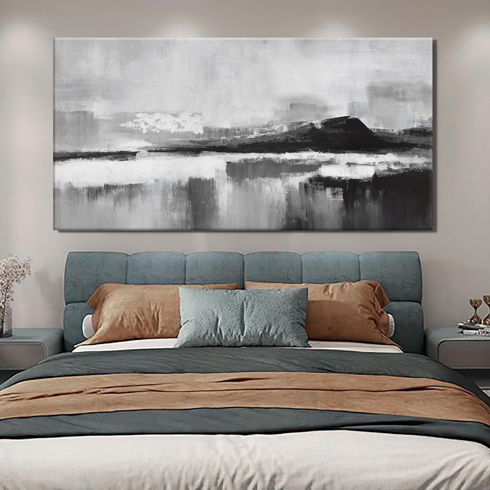 Abstract Wall Art Decor Large Home Decor Wall Art Prints Black and White Wall…