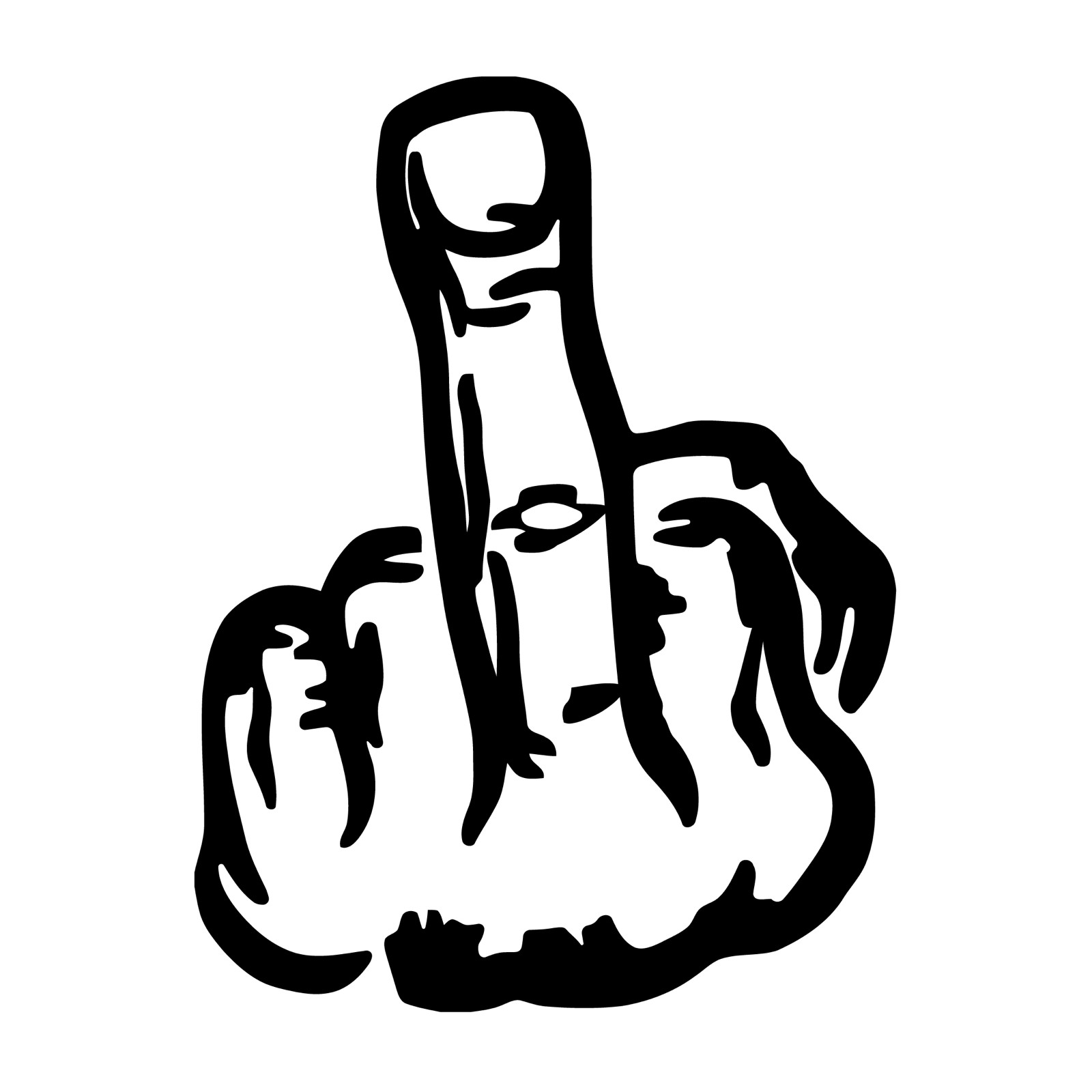 Middle Finger Die Cut Vinyl Decal No Background Multiple Colors Made in USA
