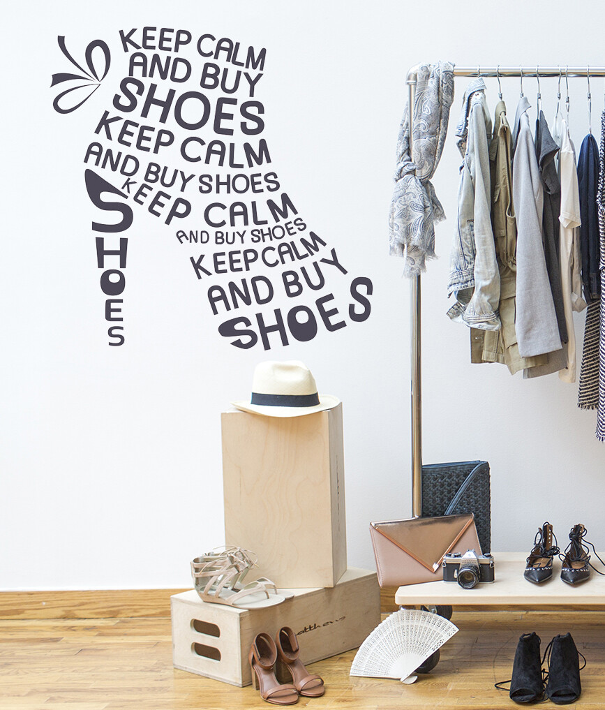 Shoes Large Decal Décor Closet Décor Sticker Bedroom Wall Décor