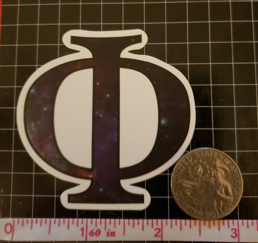 Galaxy Style Greek Phi Vinyl Decal Sticker Bomb Hydroflask Phone Laptop