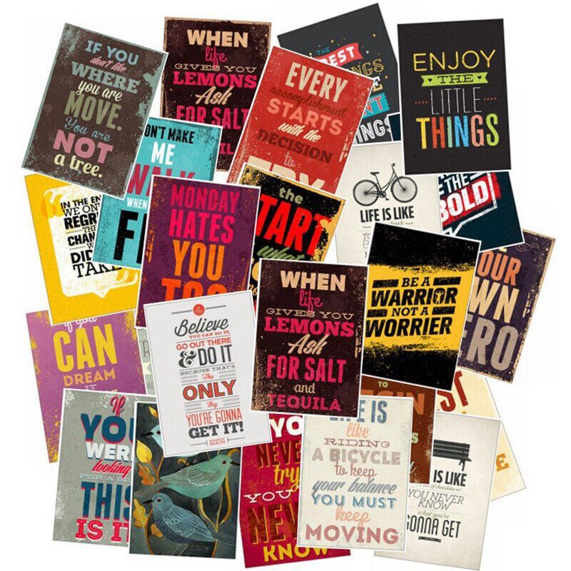 INSPIRATIONAL TYPOGRAPHY Vinyl Stickers [G] MOTIVATIONAL Reminder LAPTOP Decals