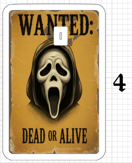 Wanted Poster Ghostface Credit Debit ATM Card Skin Sticker Halloween Horror USA