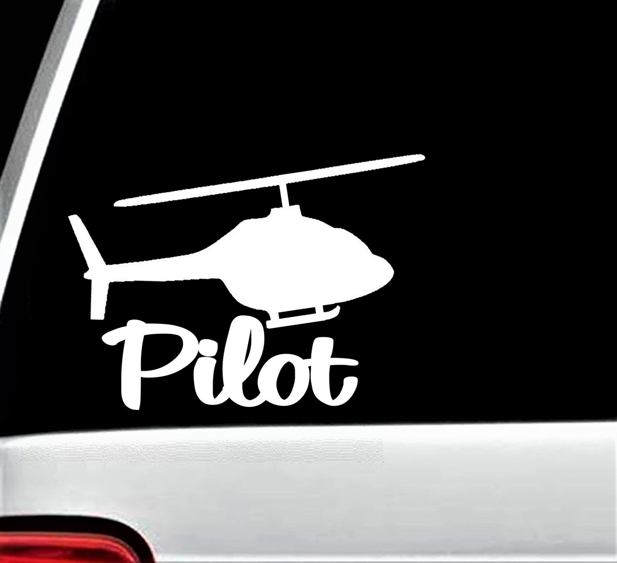 Helicopter Pilot Decal Sticker for Car Window 7.0 Inch BG 250 Choppa Chopper