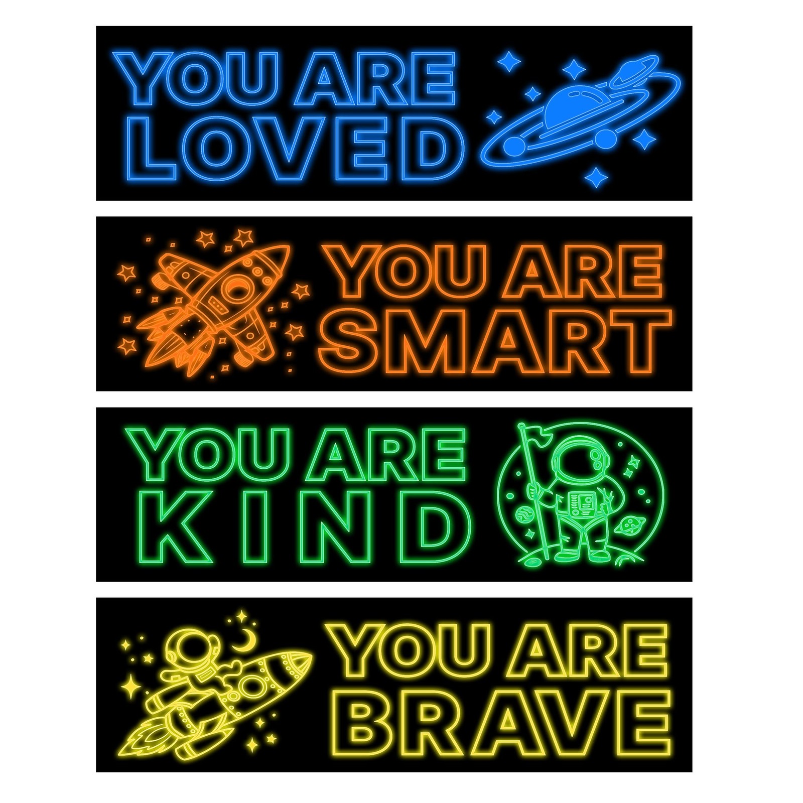 Robmoda Glow Astronaut Wall Stickers 4 Colors