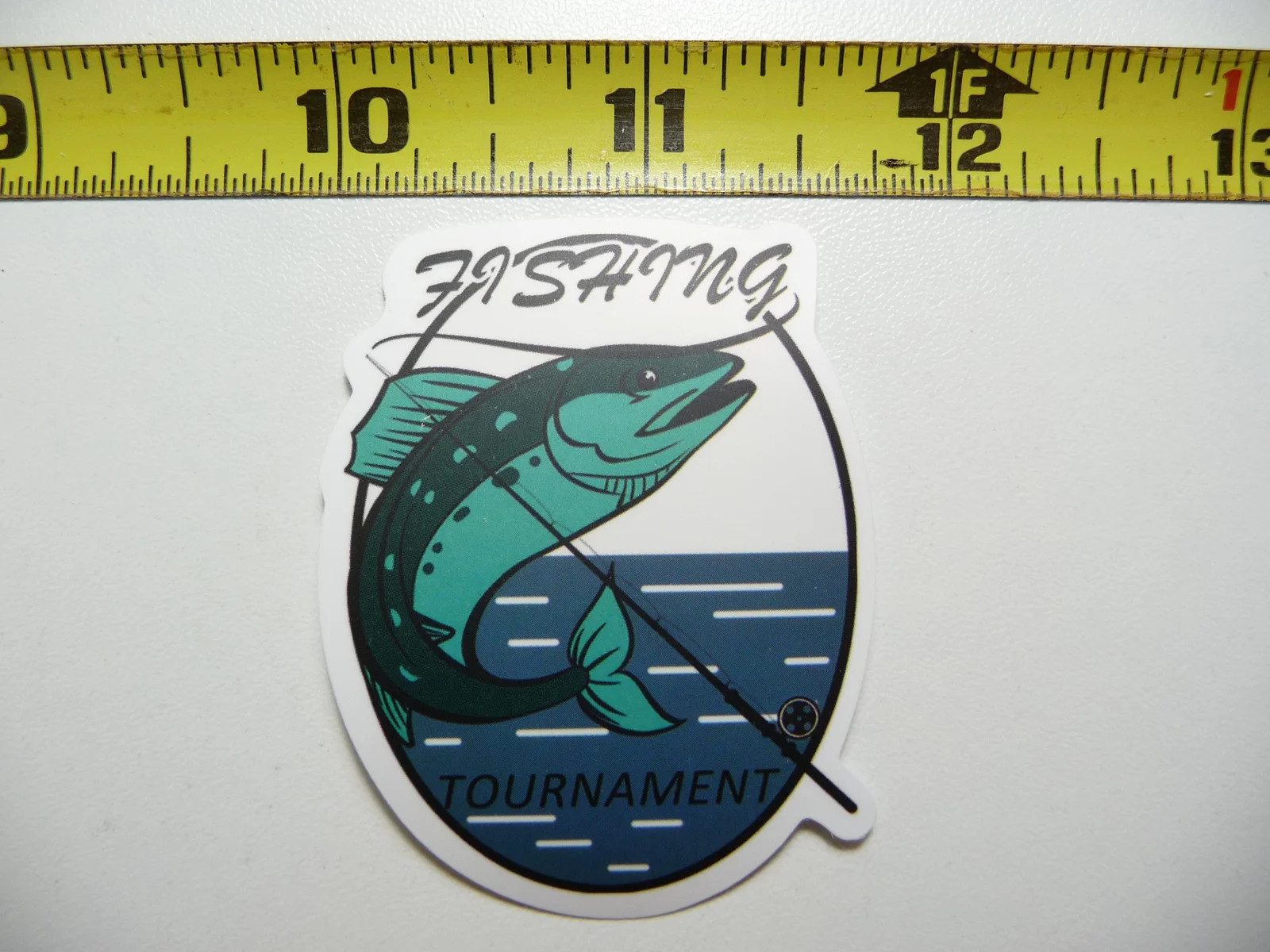 FUN FISHING TOURNAMENT LEFT LEANING ROD FISH SMALL STICKER DECAL BOATING