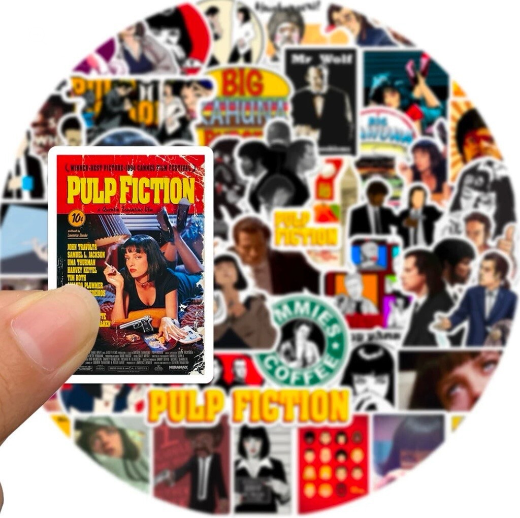 Pulp Fiction Stickers 50pk Mixed Movie Themed Pulp Fiction Random Funny Stickers