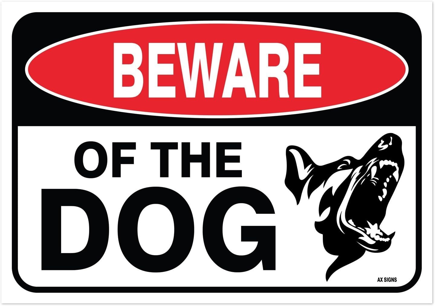 (2 Pack) Beware Of The Dog Sticker 7 x 10 Inches