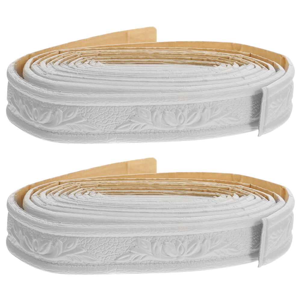 2 Roll Peel and Stick Crown Molding Ceiling Baseboard TV Wall Decoration Office