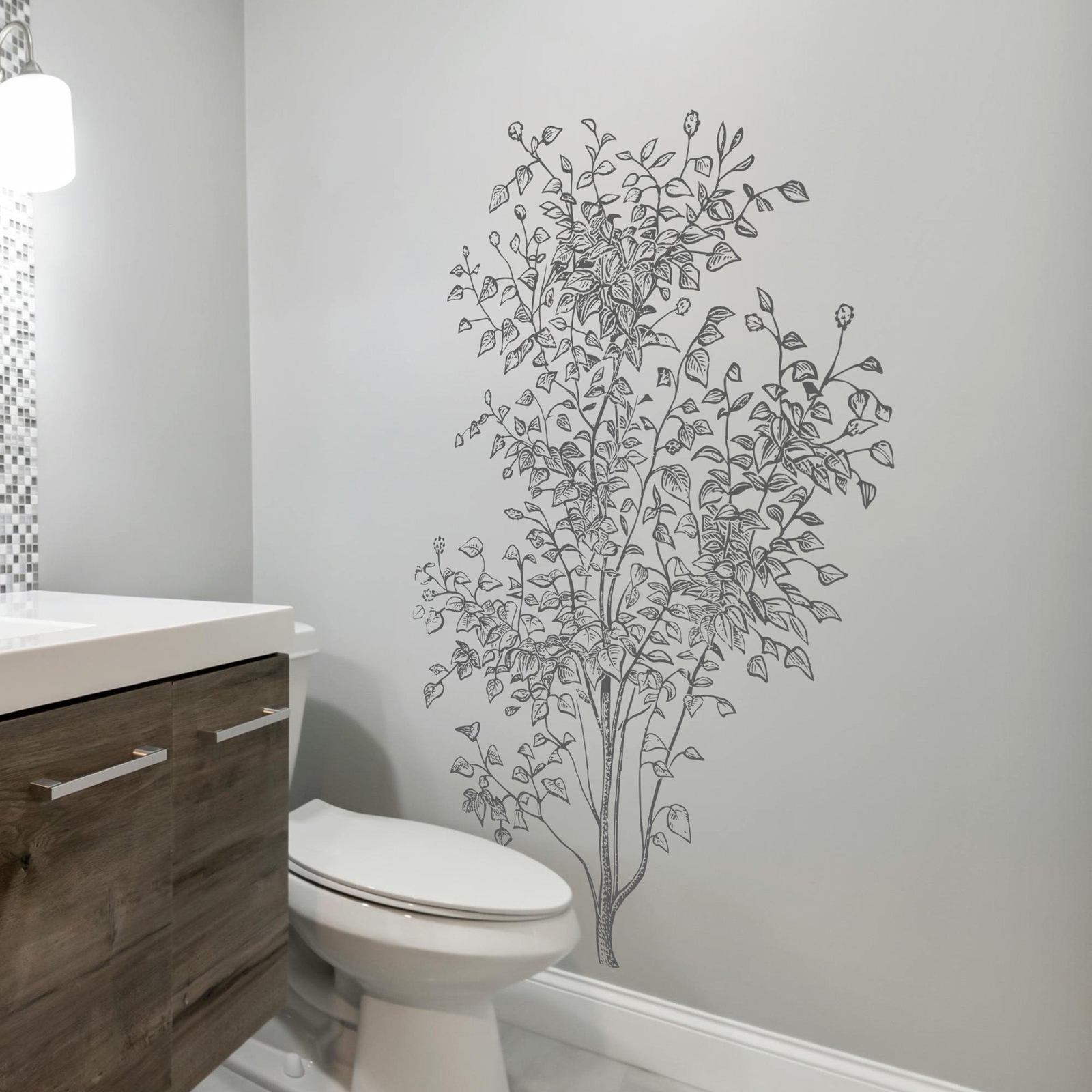 Tree Wall Decal Sticker. Bedroom Tree Bathroom Tree Nature Wall Decor. #6743