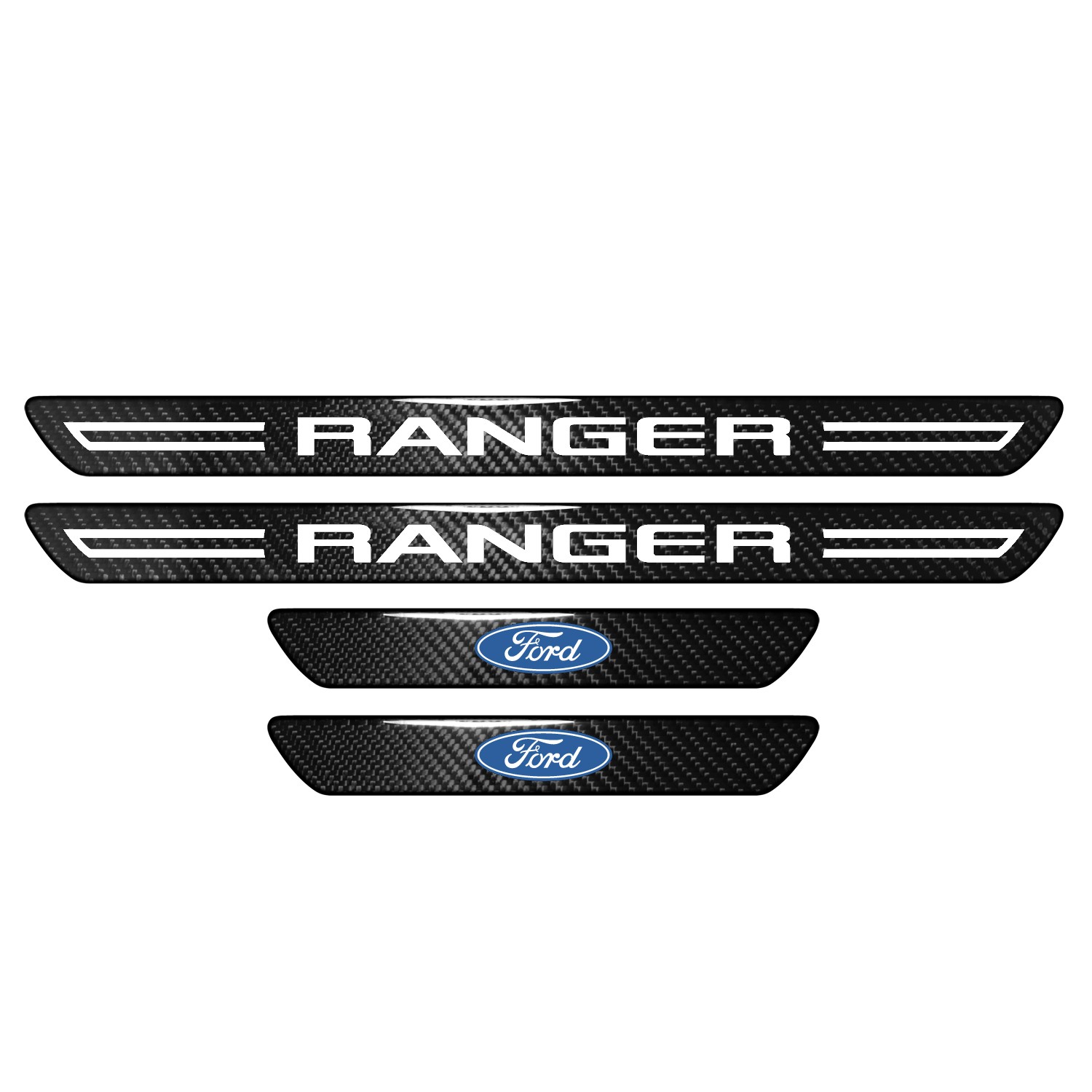 Ford Ranger Carbon Fiber 4 Pcs Universal Door Sill Plates