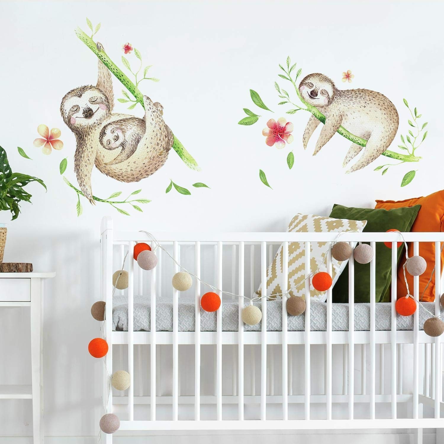 RMK3841GM Lazy Sloth Giant Peel and Stick Wall Decals