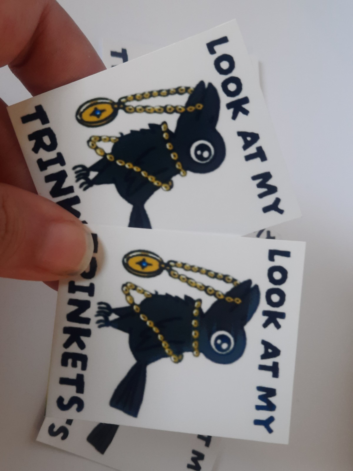 Look at my Trinkets Crow/Raven Hand Cut Stickers ~1.75" x 2.25" Jess-Sketch OG
