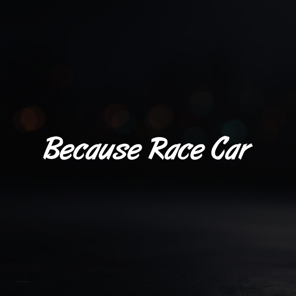 8in Vinyl Decal Sticker – "Because Race Car"