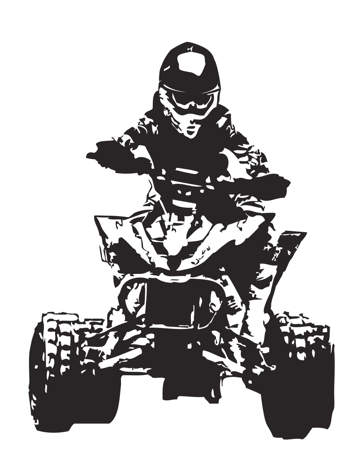 Racing Quad Bike Wall Decal. 4 Wheeler. Xtreme Sports. #JH241