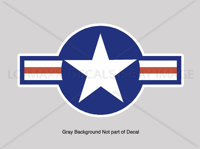 WW 2 USAF US Air Force Roundel Military Aircraft Fighter Bomber Insignia Decal